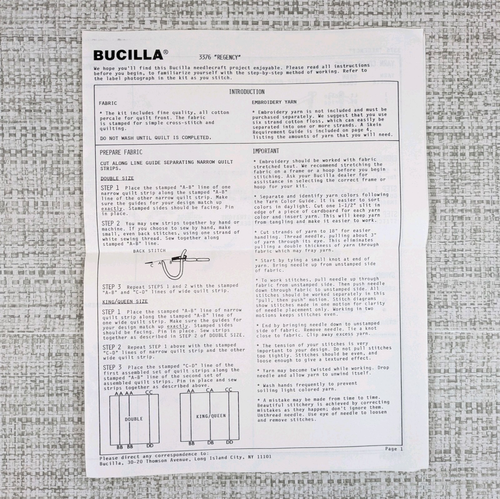 Kit de edredón de punto de cruz estampado Bucilla REGENCY 3376 King/Queen 96"x96" - Imagen 9 de 10