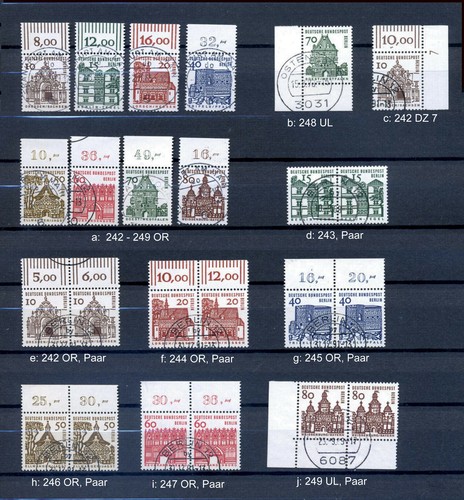 Berlin ex 242 - 249 Oberrand, Eckrand, Paar gestempelt; bitte auswaehlen #p985 - Picture 1 of 10