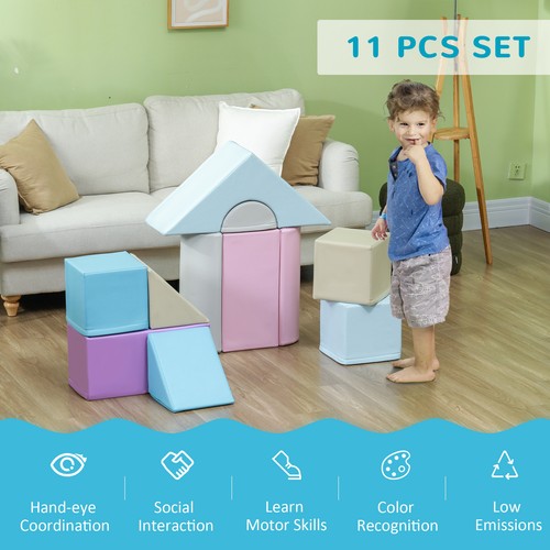 11-Piece Play Equipment for Toddlers, Soft Play Set, Blue - Picture 7 of 12