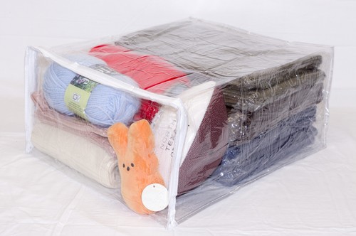 Confezione 10 Sacchetti Portaoggetti in Vinile Trasparente con Cerniera 15 x 18 x 8 Pollici - Foto 3 di 5