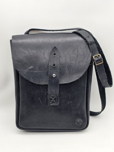 Bolso Bandolera Vintage Orox Leather Company Cuero Negro Hecho a Mano  - Imagen 1 de 14