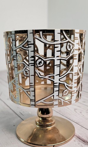 Bath & Body Works Kerzenhalter weiß Birke Waldsockel 3 Docht rustikal - Bild 2 von 8