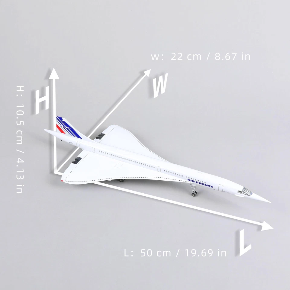 QIYUMOKE 1:125 Scale Die-cast Concorde Airplane Model - Air France Edition - Image 2 of 4