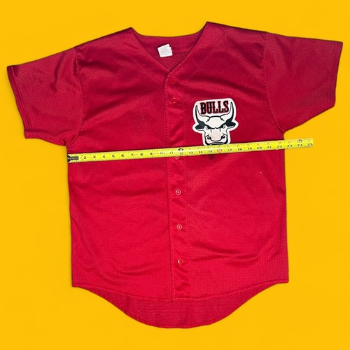 Vintage 90s Chicago Bulls Button Down Jersey Shirt Augusta Tag Men Size Large - Picture 2 of 5