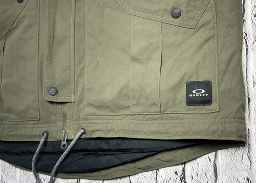 Oakley Silver Horse Men’s Parka Jacket Quilted Lining Army Green Large - Picture 4 of 8