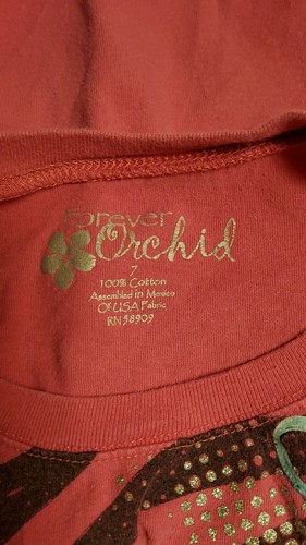 Forever Orchid Girls 7 Cotton Long Sleeves Pink White with Dog - Picture 3 of 3
