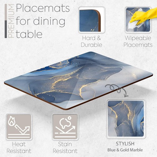Set of 4 Heat Resistant Cork Placemats for Dining Table with Free Set of 4 Ma... - Picture 3 of 10
