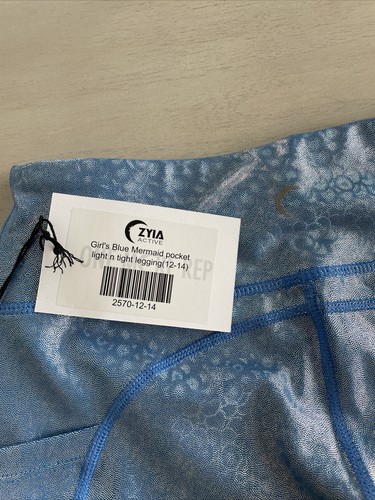 Zyia Girls' Blue Mermaid Pocket Light n Tight Legging Size 12-14 - Picture 2 of 4