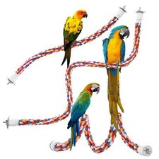 48 Inch Bird Rope Perch Parrot Toys for Cockatiels Parakeets Bungee Rope Perches