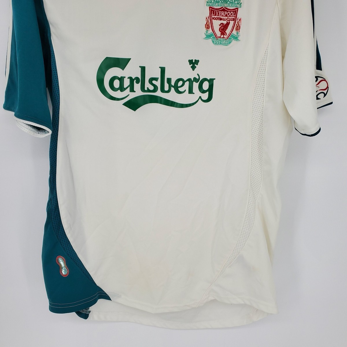 Liverpool FC 06/07 Third Jersey Mens XL Green White #3 (Not