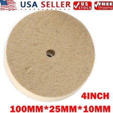 4Inch Wool Felt Polishing Wheel Buffing Pad Metal Burnishing Disc 3/8" Arbor USA