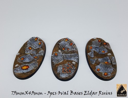 75X42mm OVAL RESIN BASES 3PCS ELDAR RUINS - Picture 5 of 7