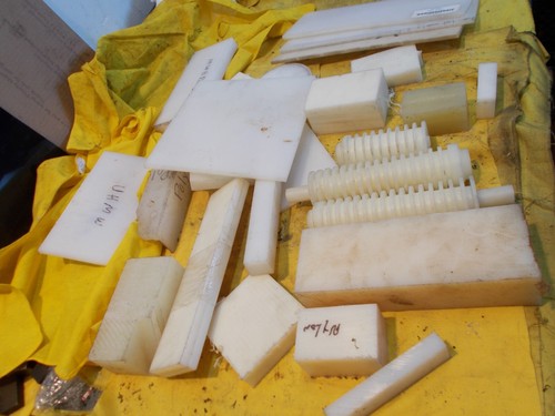 MIXED BOX LOT MACHINABLE PLASTIC rod flat stock NYLON DELRIN UHMW POLY ETC - Picture 5 of 6