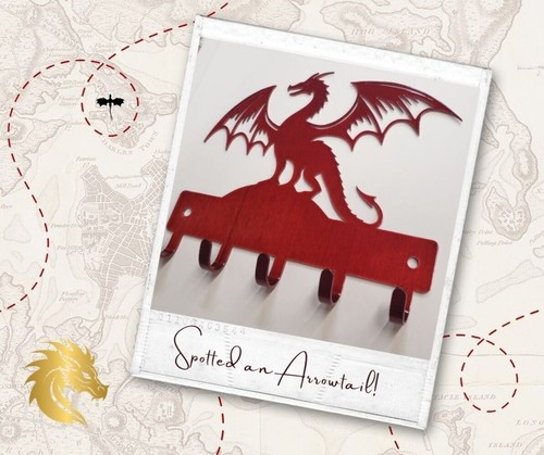 Fierce Dragon Key Rack – Fantasy Wall Hook | Made in USA by The Metal Peddler - 第 1/10 張圖片