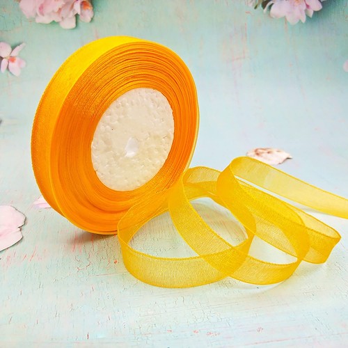 1 Inch Gold Organza Ribbon 50 Yards Sheer Chiffon for Gift Wrapping Decoratio... - Picture 7 of 7