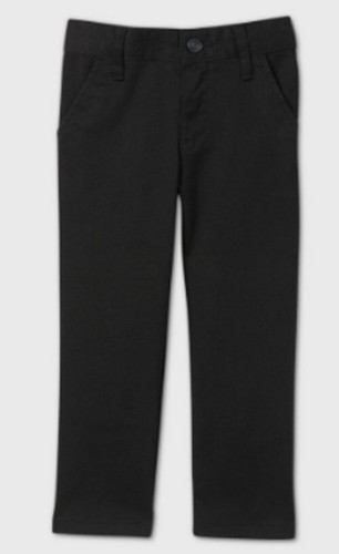 Cat & Jack Toddler Girls Stretch Uniform Skinny Fit Chino Pants Color Black 4T  - Picture 1 of 2