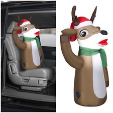 NEW Gemmy Airblown Inflatable Reindeer Car Buddy 3 Ft LED Light Christmas