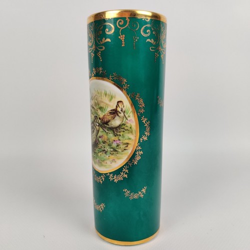 Jarrón de porcelana vintage HWL - aves silvestres, decoración dorada, Baviera aprox. 1950 18,5 cm - Imagen 5 de 12