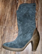 Fly London Womens Blue Suede Tall Knee High Boots Eu 38 Us 7.5 8