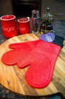 NEW Extra Long Heat Resistant Silicone Gloves for Grilling, Cooking (Set 2, Red)