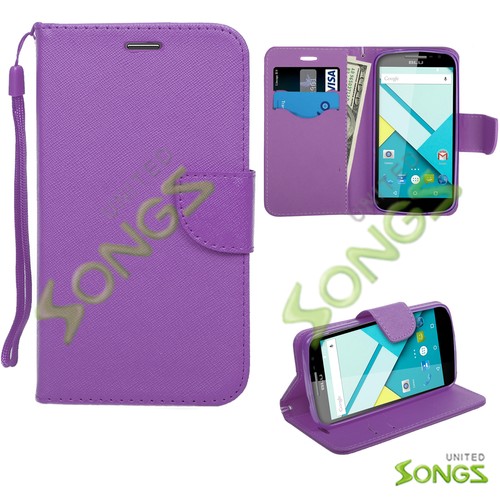 BLU Studio C D830U Cubierta Abatible Cuero PU Billetera Estuche para Teléfono con Ranuras para Tarjetas de Crédito - Imagen 5 de 6