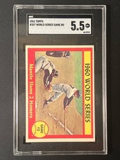 1961 Topps World Series Game 2 #307 SGC 5.5 Mantle Slams