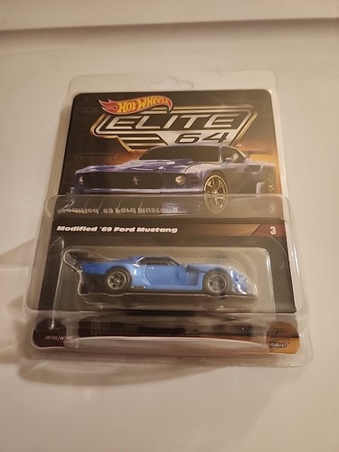 Hot Wheels RLC Exclusive Elite 64 Blue Modified '69 Ford Mustang In Hand - Picture 2 of 7