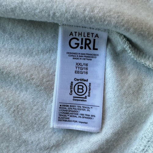 Athleta Girl Wrap ’N Roll 2.0 Open Front Sweatshirt Cardigan Gray XXL 16 NWT - Picture 9 of 13