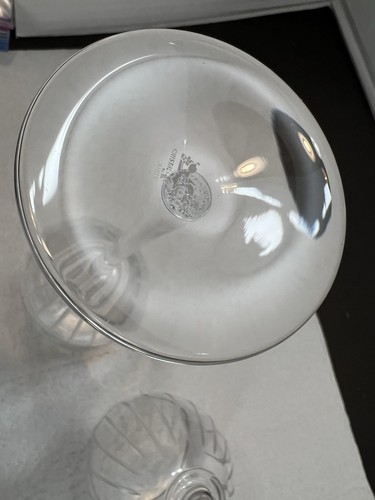 Coppia bicchieri da vino Hermes Fanfara cristallo trasparente made in France - Foto 11 di 11