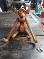 1950’s-60’s teak Zoo-Line Articulated Jointed Wooden Monkey—Bojesen Style