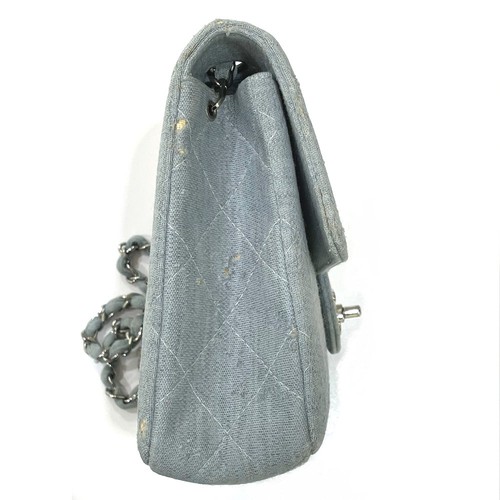 CHANEL CC Matelasse25 Single Chain fashion accessory Shoulder Bag Jersey blue - Picture 3 of 11