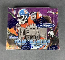 1997 FLEER SkyBox Metal Universe Football Premiere Edition Box Sealed PMG vntg