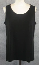 Susan Graver Modern Essentials Size L Liquid Knit Tank Top Black NEW