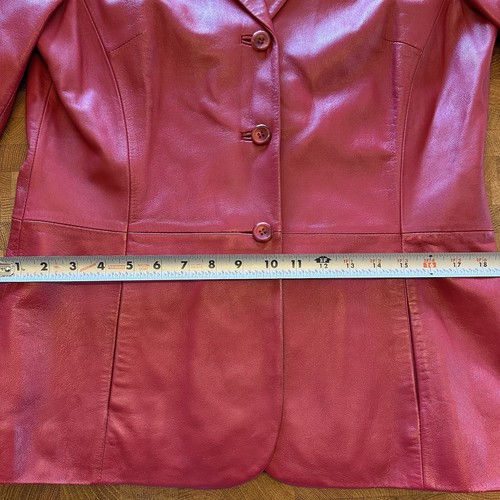 Pendleton Women's Red Leather Blazer Jacket Medium - Picture 10 of 13