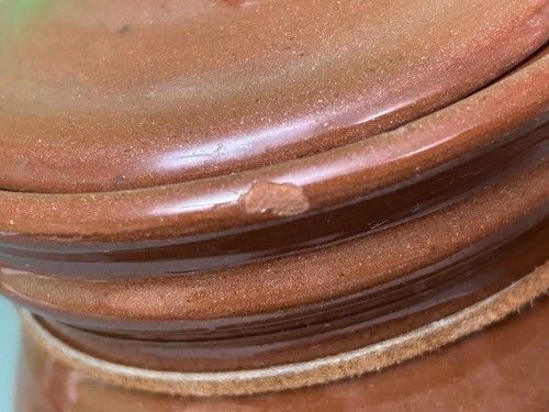 Bulgarian ONION POT Container Kiln-Fired Clay Pottery Storage Brown (9.75" Tall) - Picture 6 of 14