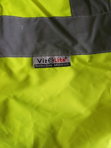 Hi Vis Jacket Large High Visibility Reflective Hooded Waterproof Workwear Padded - Picture 4 of 15