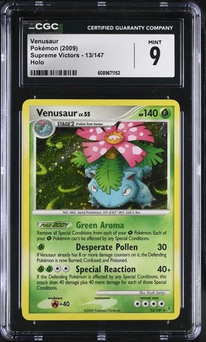CGC 9 MINT Venusaur 2009 Supreme Victors 13/147 Holo Pokemon Card