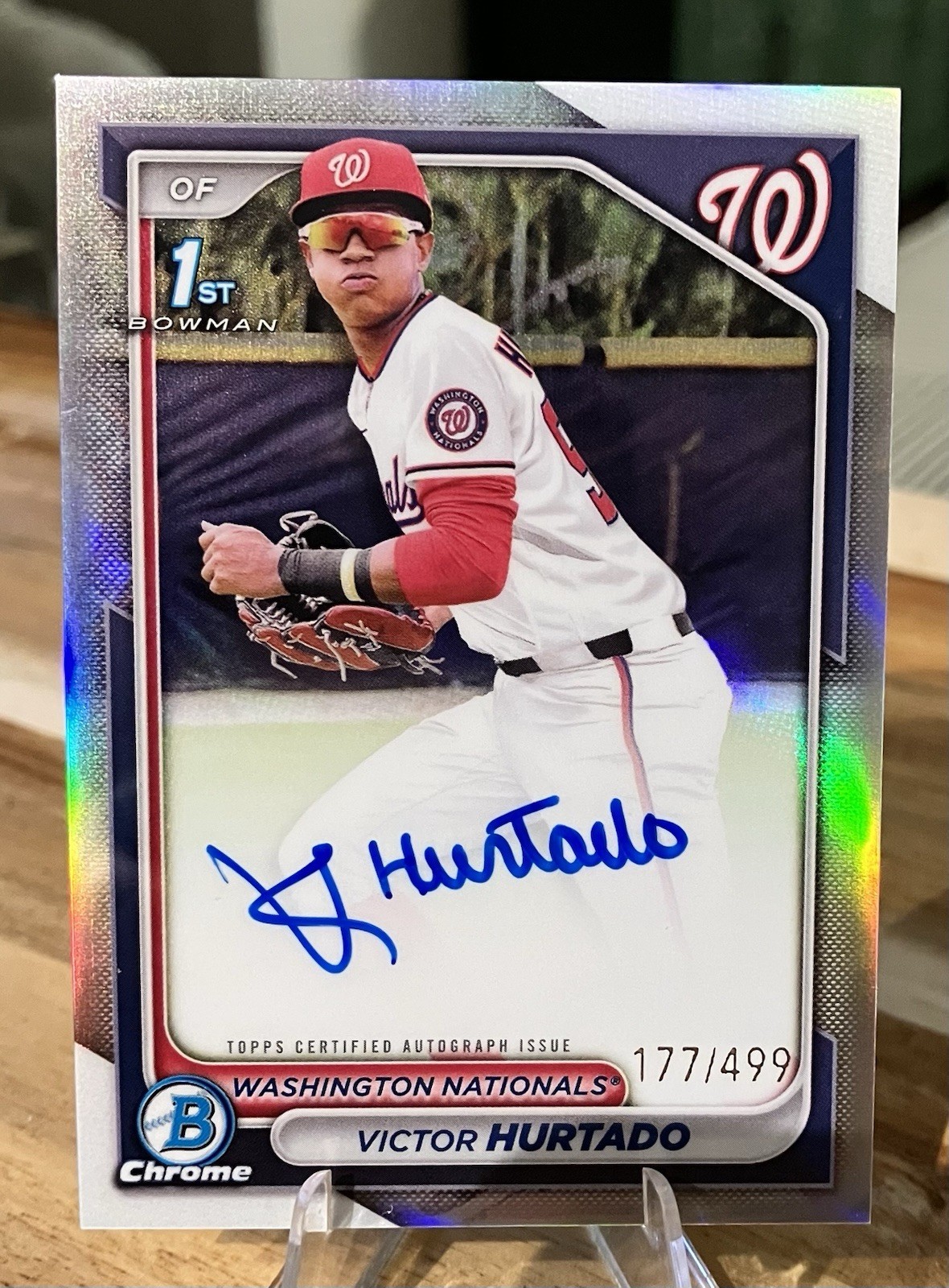 2024 Bowman Chrome Victor Hurtado 1st Refractor Auto /499 #CPA-VH Nationals