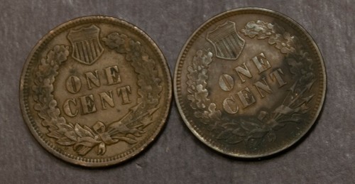 1904 & 1908 Indian Cent Damage Better Details Lot 2441A - Picture 2 of 2