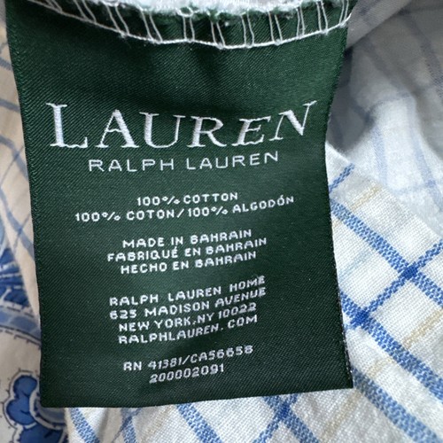 LRL Ralph Lauren Floral Queen King Duvet Cover 90x100 Blue White Tan - Picture 4 of 9