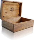 Mela Artisans Decorative Storage Box with Hinged Lid Extra Large, Light Burnt 