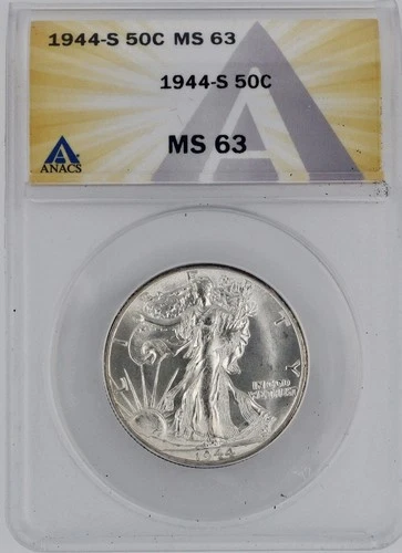 1944-S Walking Liberty Half Dollar ANACS MS63