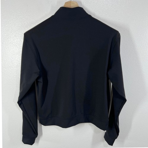 Athleta Track Jacket Women's L Black White Stripe Full Zip Athletic Sporty Coat - Picture 2 of 9