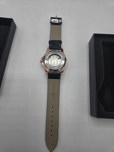 Men's Moon Phase Rose Gold Watch Mechanical Automatic Luminous Leather Band AOK - Picture 4 of 9