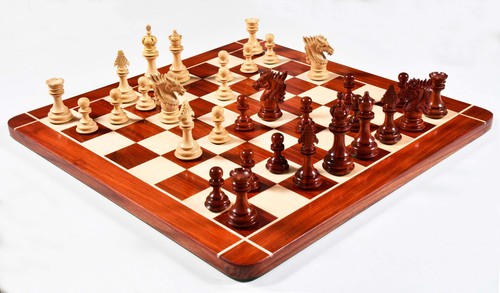 Dragon Knight Series Chess Pieces Carved in Bud Rosewood / Boxwood - 4.6"King - Picture 8 of 8