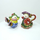 Fitz & Floyd Essentials Snow Guys Sugar & Creamer Set Christmas Table Open Box