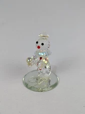 Crystal Glass Juggling Circus Clown Mini Figurine Red Nose