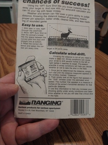 Vintage 2 Sure Shot Archery Range Finder For Deer Wind Drift Calculator New York - Picture 16 of 16