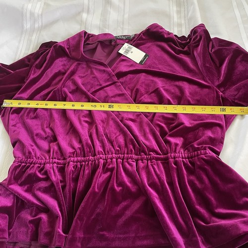 Ralph Lauren Black Label Übergröße 3X lila Samt Gürtel Schößchen Top - Bild 8 von 10