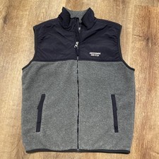 Men's Vintage Abercrombie Fitch Vest Sz Medium Blue Gray Fleece Full Zip Y2K